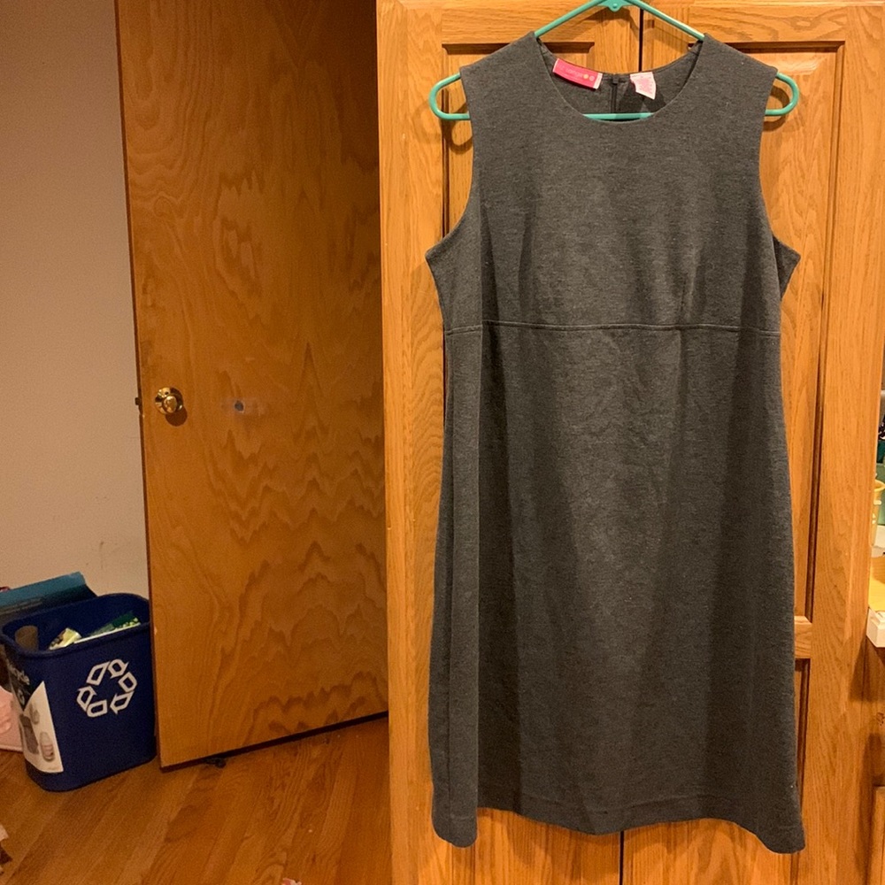 Grey Maternity Pinafore Sheath Medium
